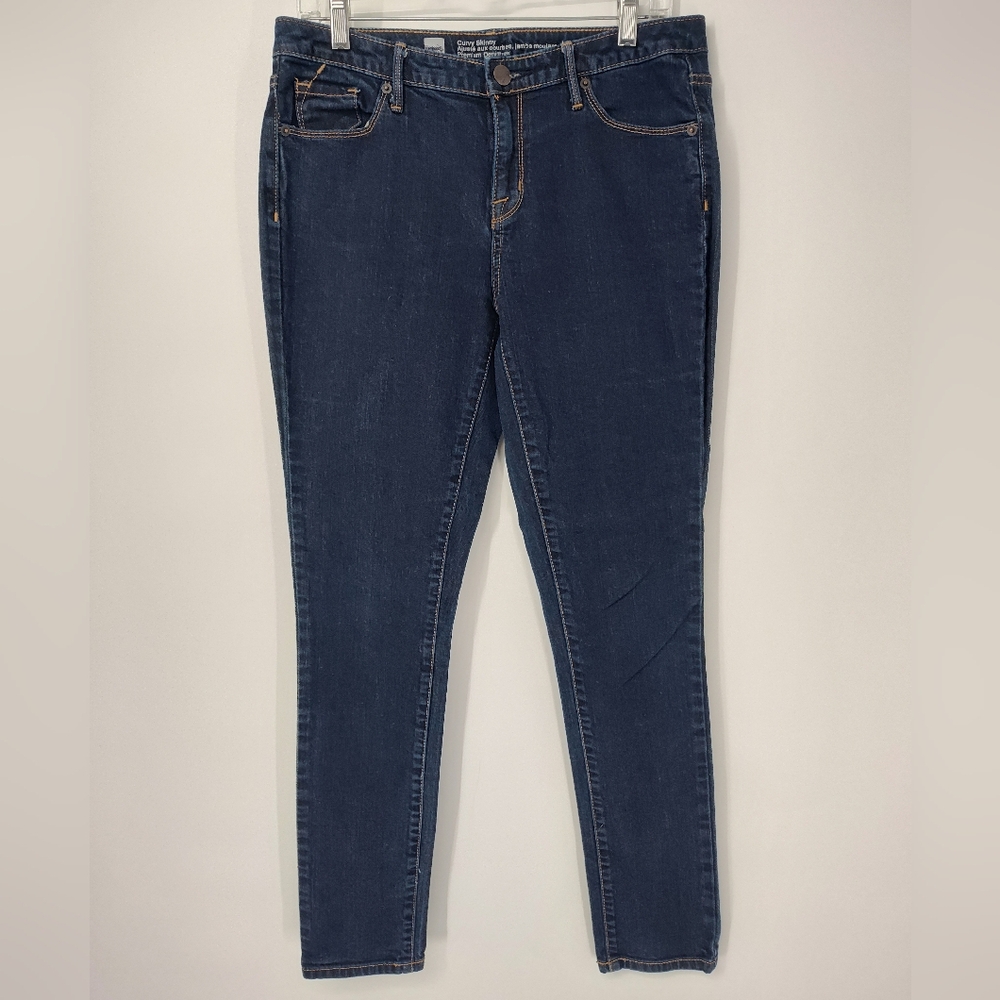 Mossimo Supply Co. Dark Blue Curvy Skinny Jeans Women's Size 6R